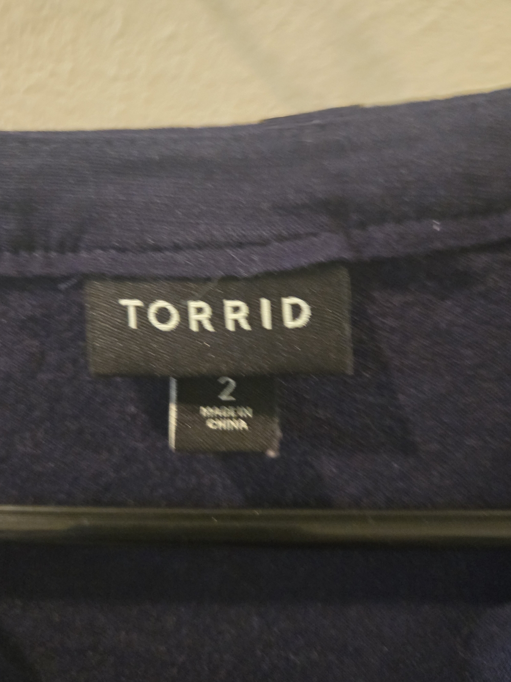 torrid Navy Button-Front Shirt with Off White Bulldog print - Picture 5 of 6